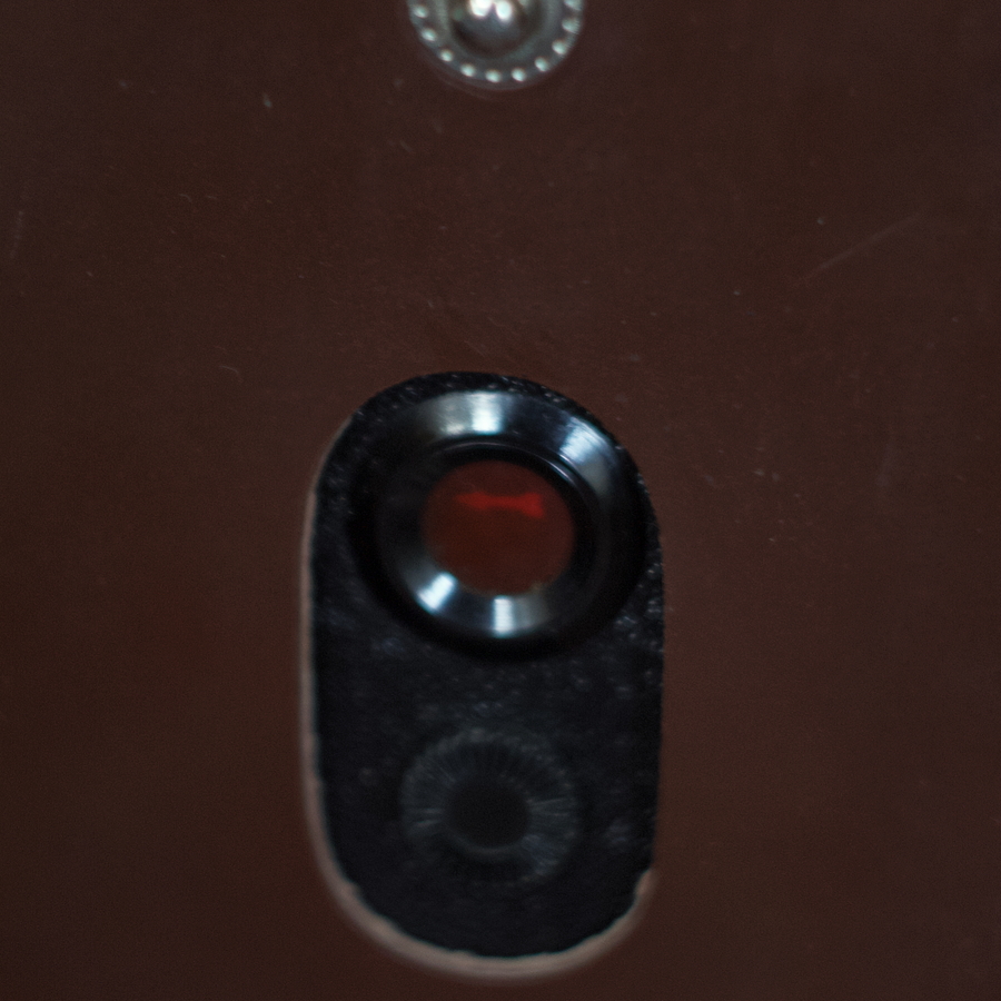 back surface of the soviet medium format camera with a red film window