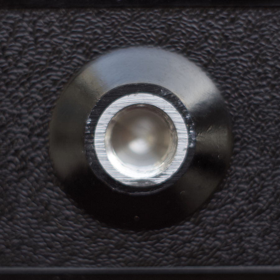 Bottom of the film camera body with the tripod socket