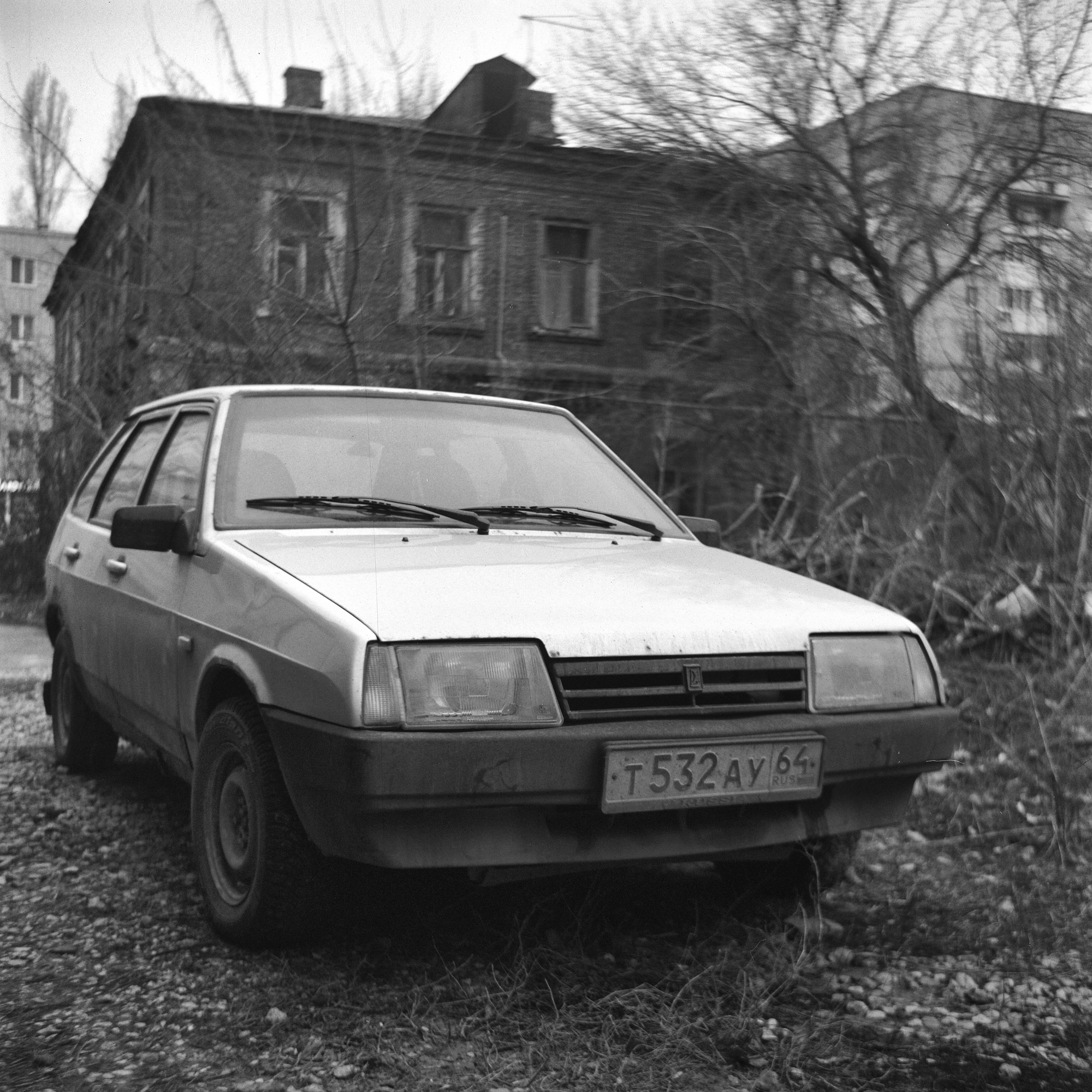 Soviet Lada car captured on Lubitel-166 medium format camera