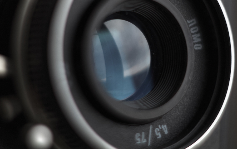 Soviet t-22 lens coating close up