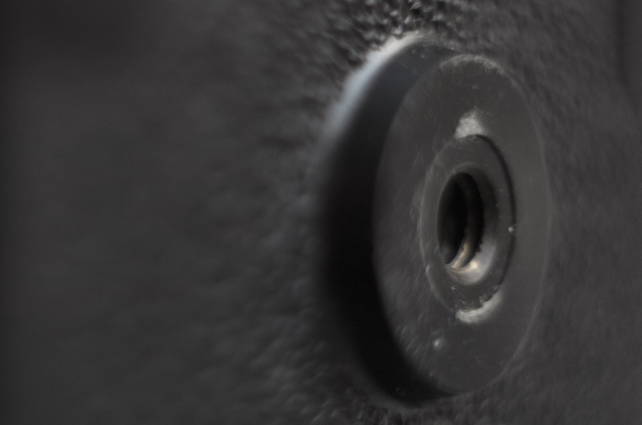 Tripod socket at the base of the soviet medium format camera body