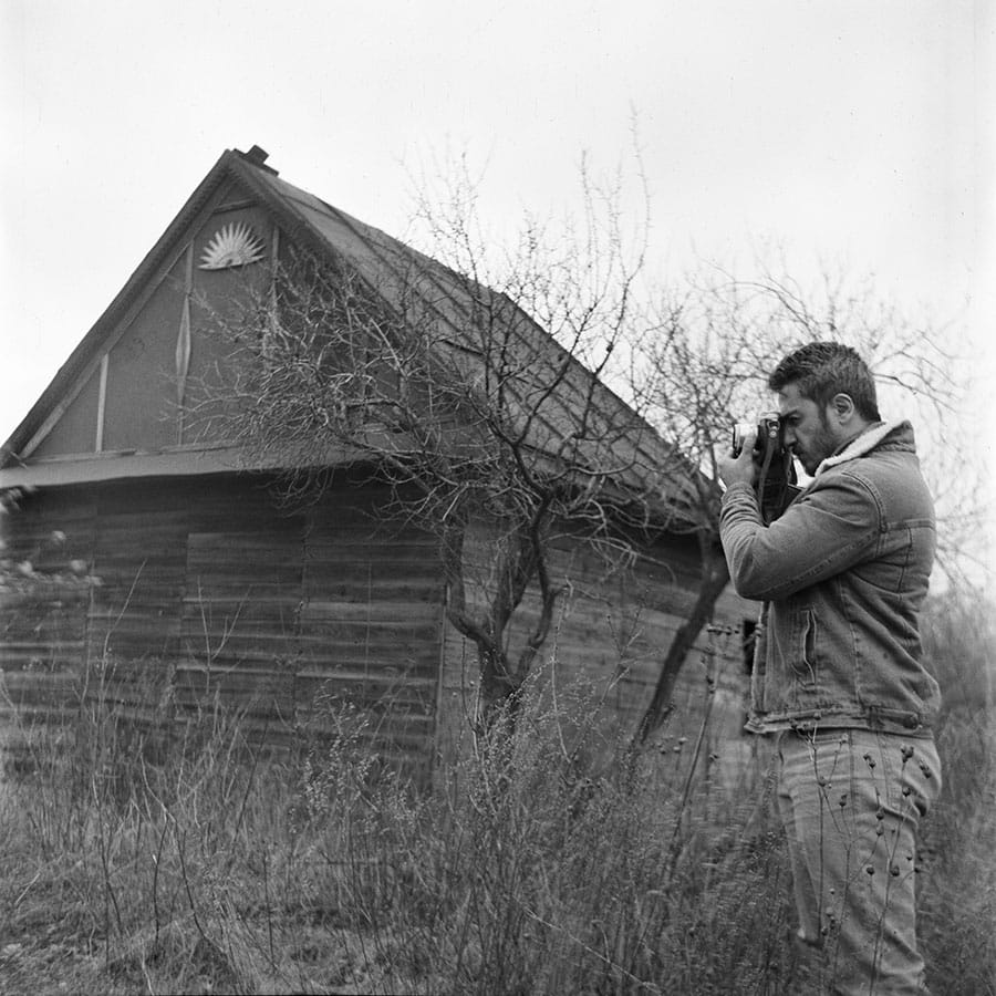 Self portrait with a Zenit camera taken on a LOMO Lubitel 166u