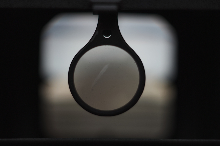Lubitel-166u viewfinder with a magnifying glass
