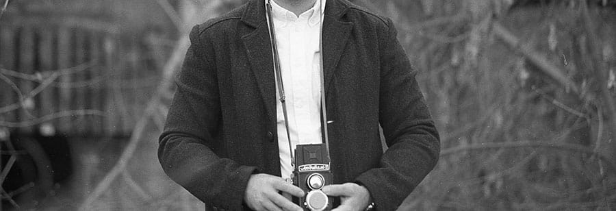 Me and the Lubitel 2 camera in my hands