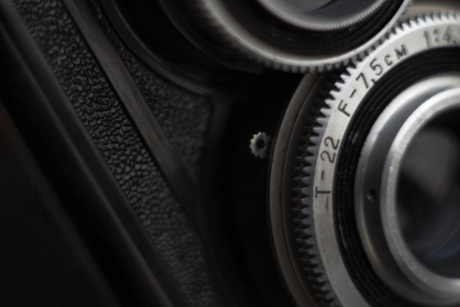 Lubitel camera shutter release button and lenses