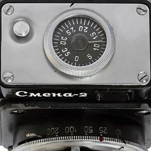 Top plate of the Soviet film camera