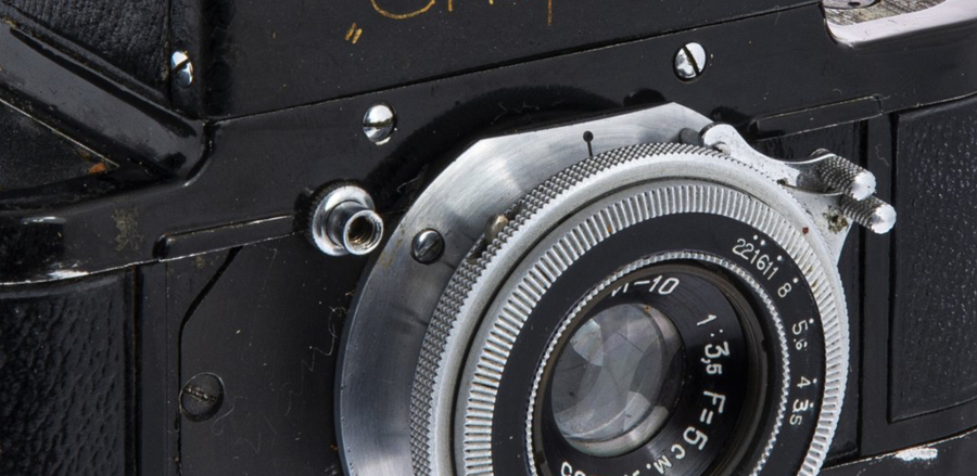 Sport camera with an industar lens close up