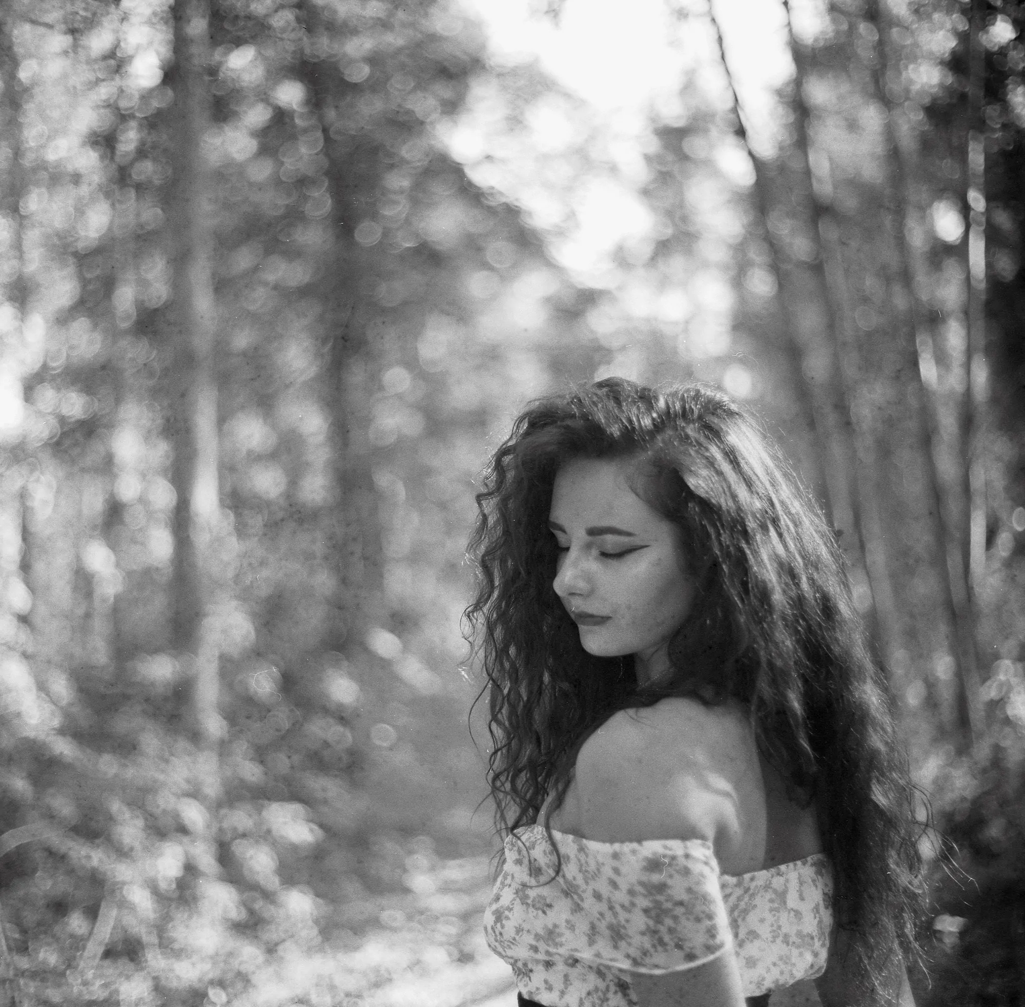 Portrait of a woman shot on expired Svema 250 film