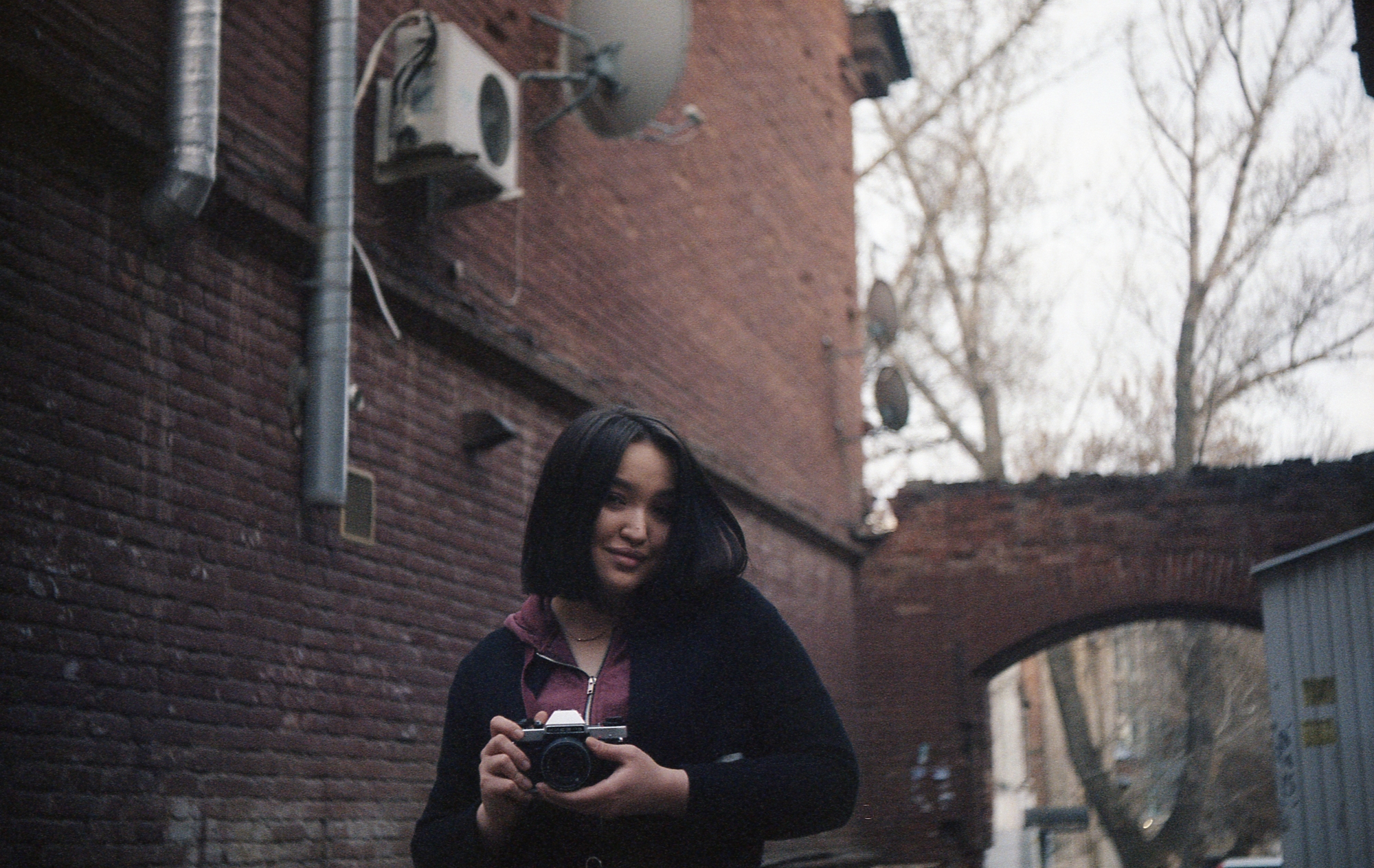 Woman portrait taken on a Soviet lens