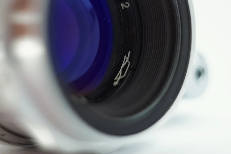 Kmz logo on a helios 44 58 mm f2 lens