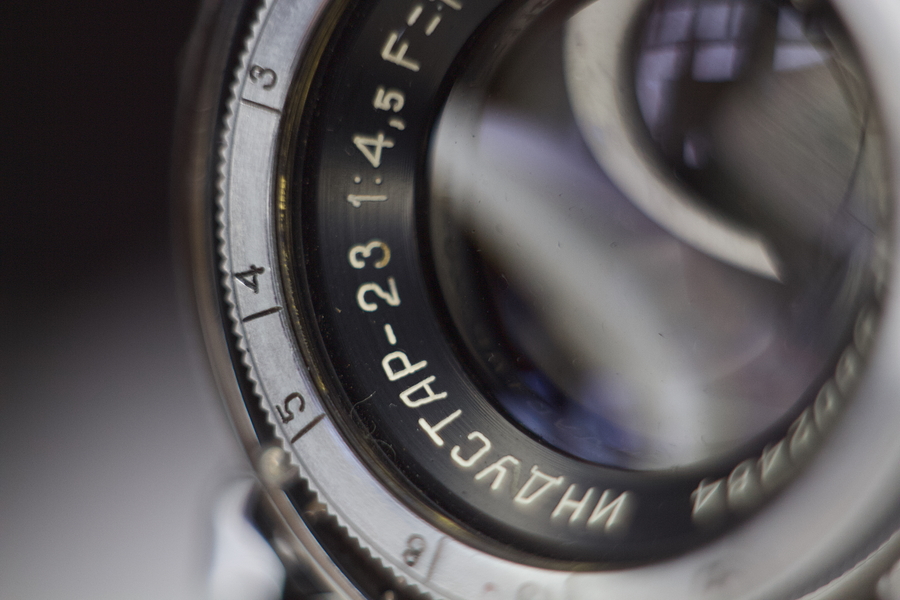 Industar-23 lens name on the front