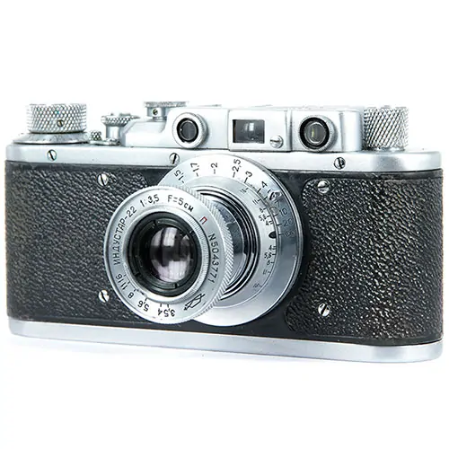 Zorki 35 mm rangefinder camera produced by KMZ
